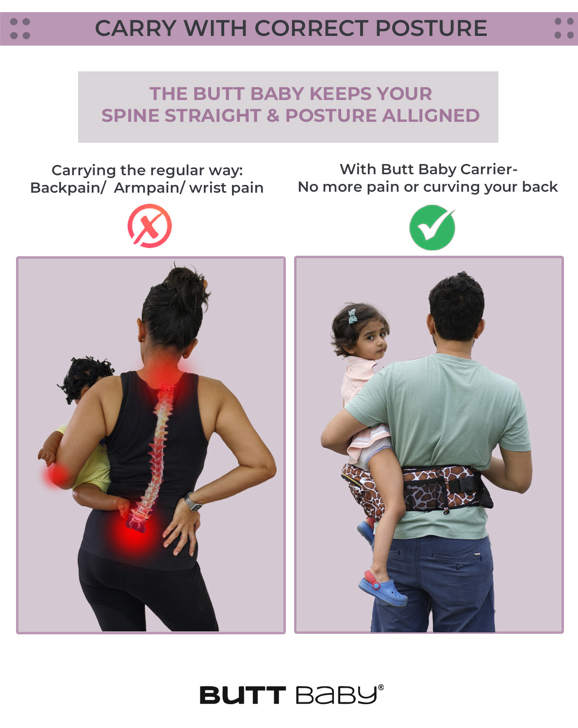 Carry with correct posture