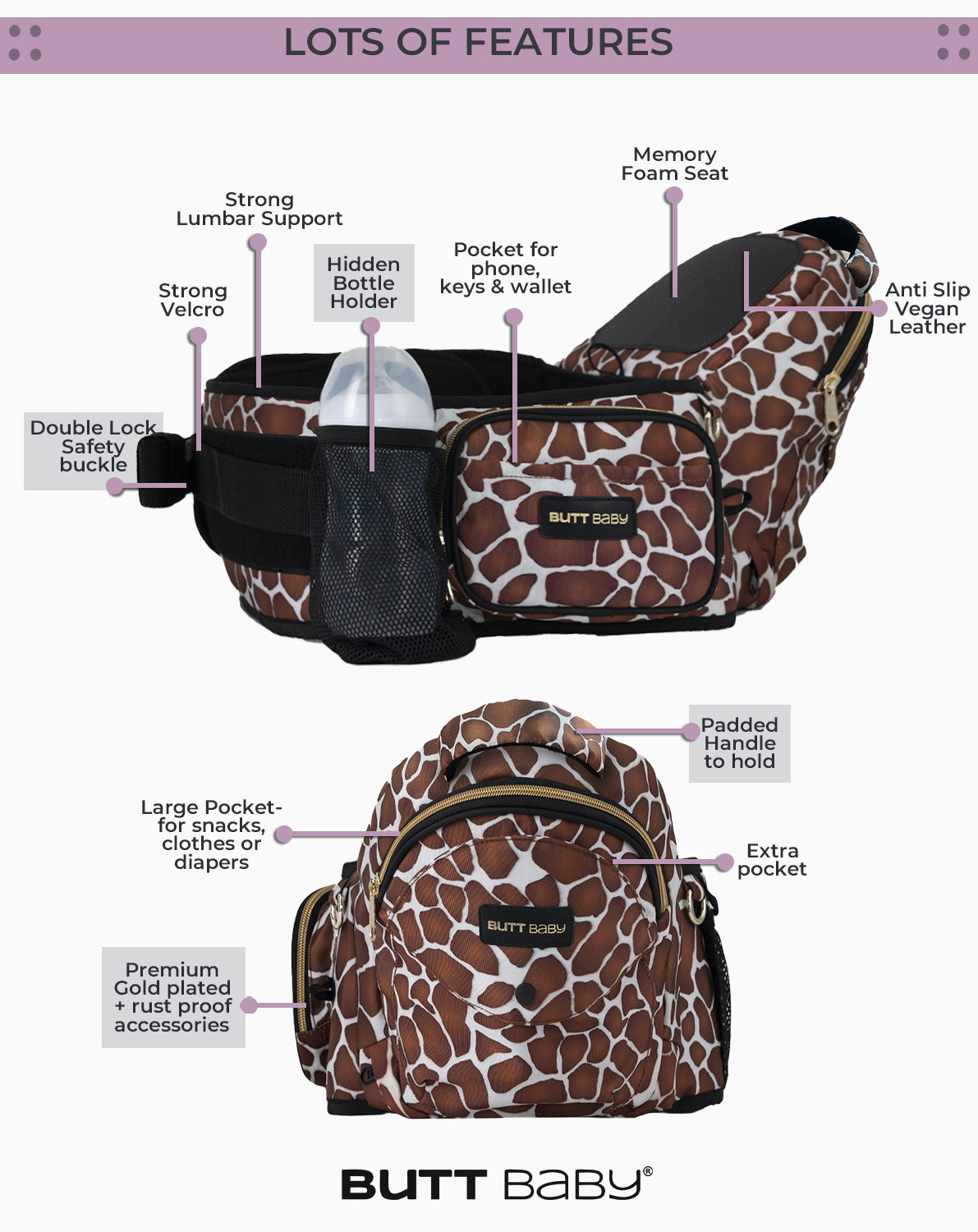 Giraffe Baby Carriers with Hip Seat