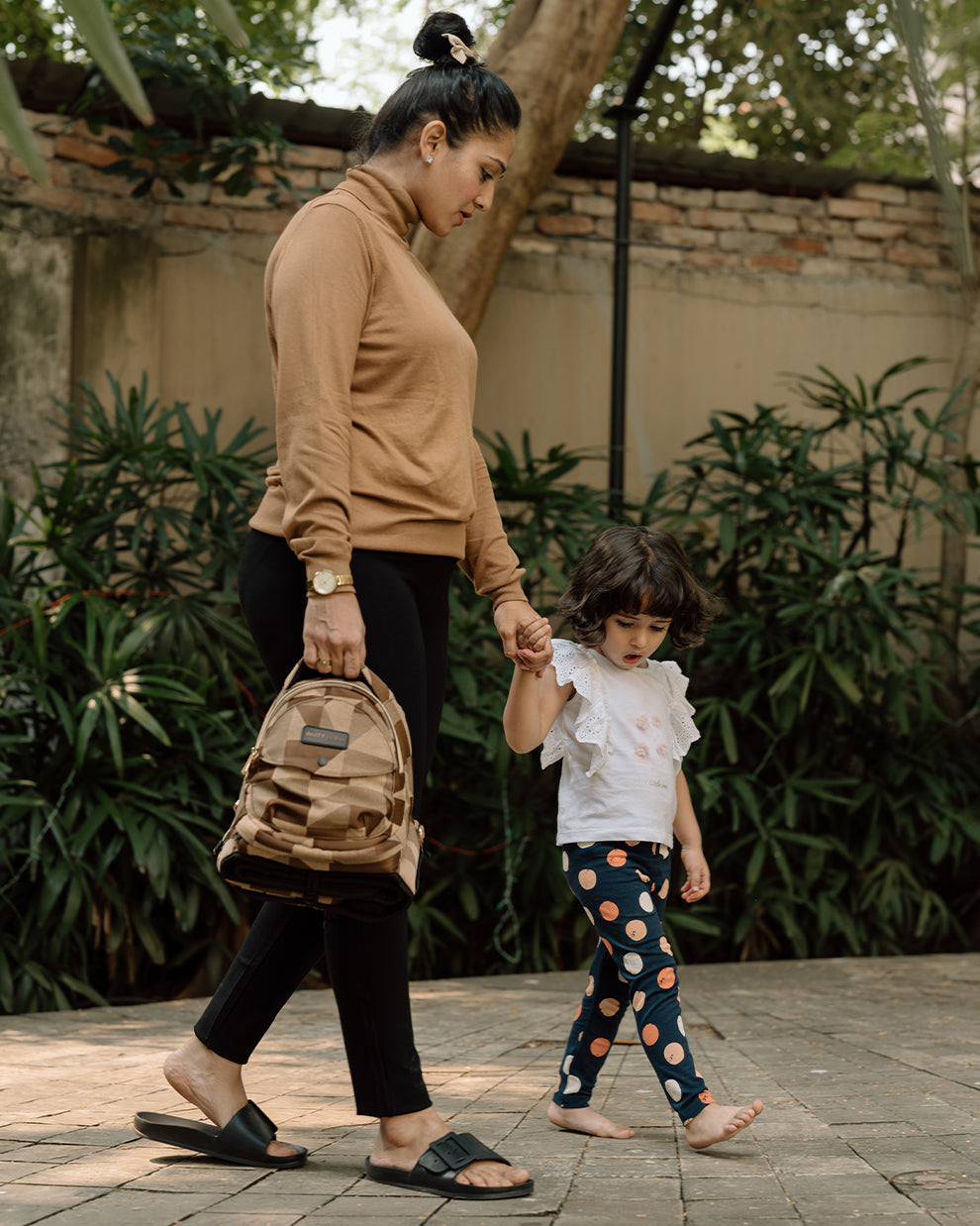 Luxury Brown Sand Baby Carrier with Hip Seat