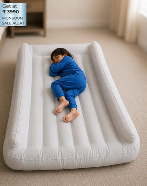 Portable Inflatable Air Mattress with Automatic Pump | Warm Ivory | Butt Baby® SnoozeAway