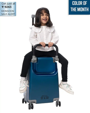 Kids Ride On Suitcase | Midnight Blue | Butt Baby Sit & Go®