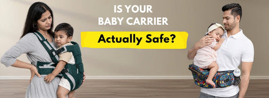 Parent using a baby carrier safely while holding a baby - Butt Baby