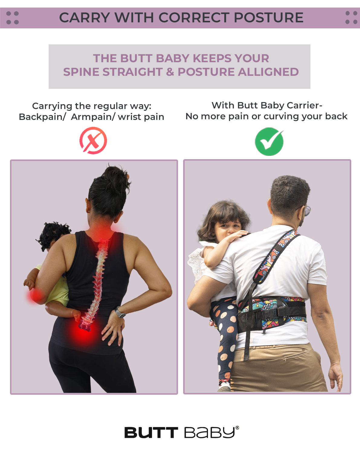 Comic Style Colourful Hip Carrier for Toddlers Butt Baby