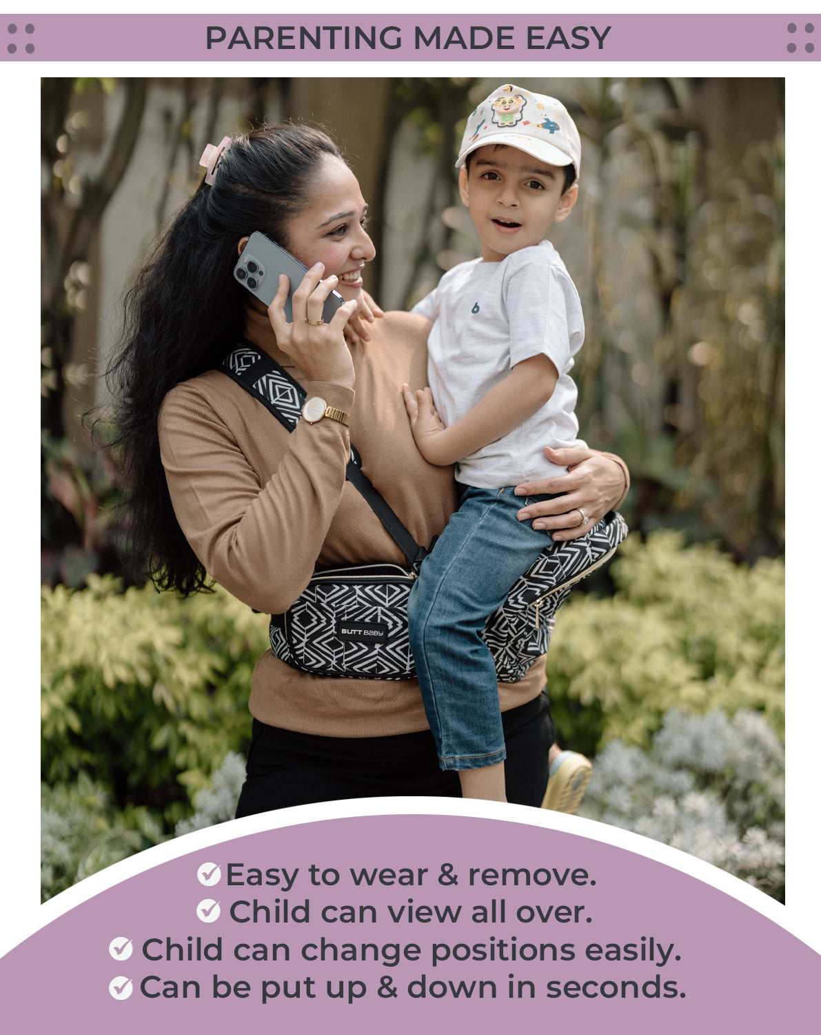 Tribal Route Baby Carrier with Hip Seat