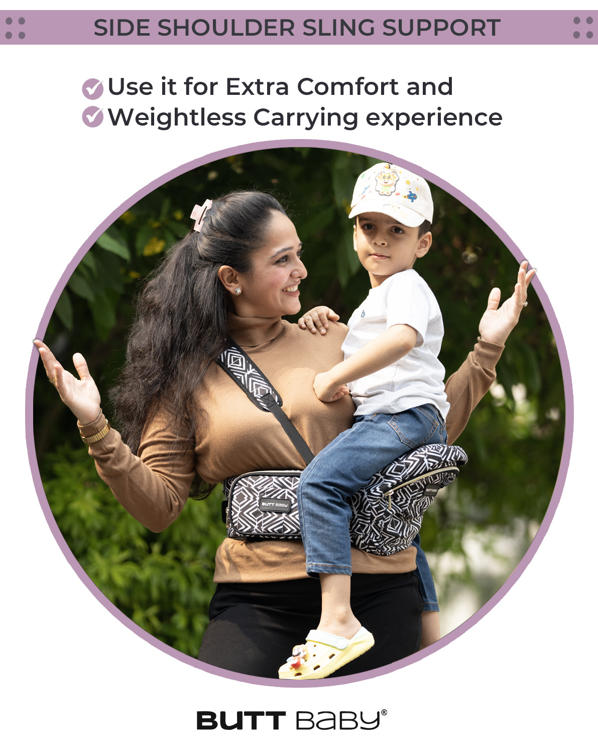 Tribal Route Baby Carrier with Hip Seat