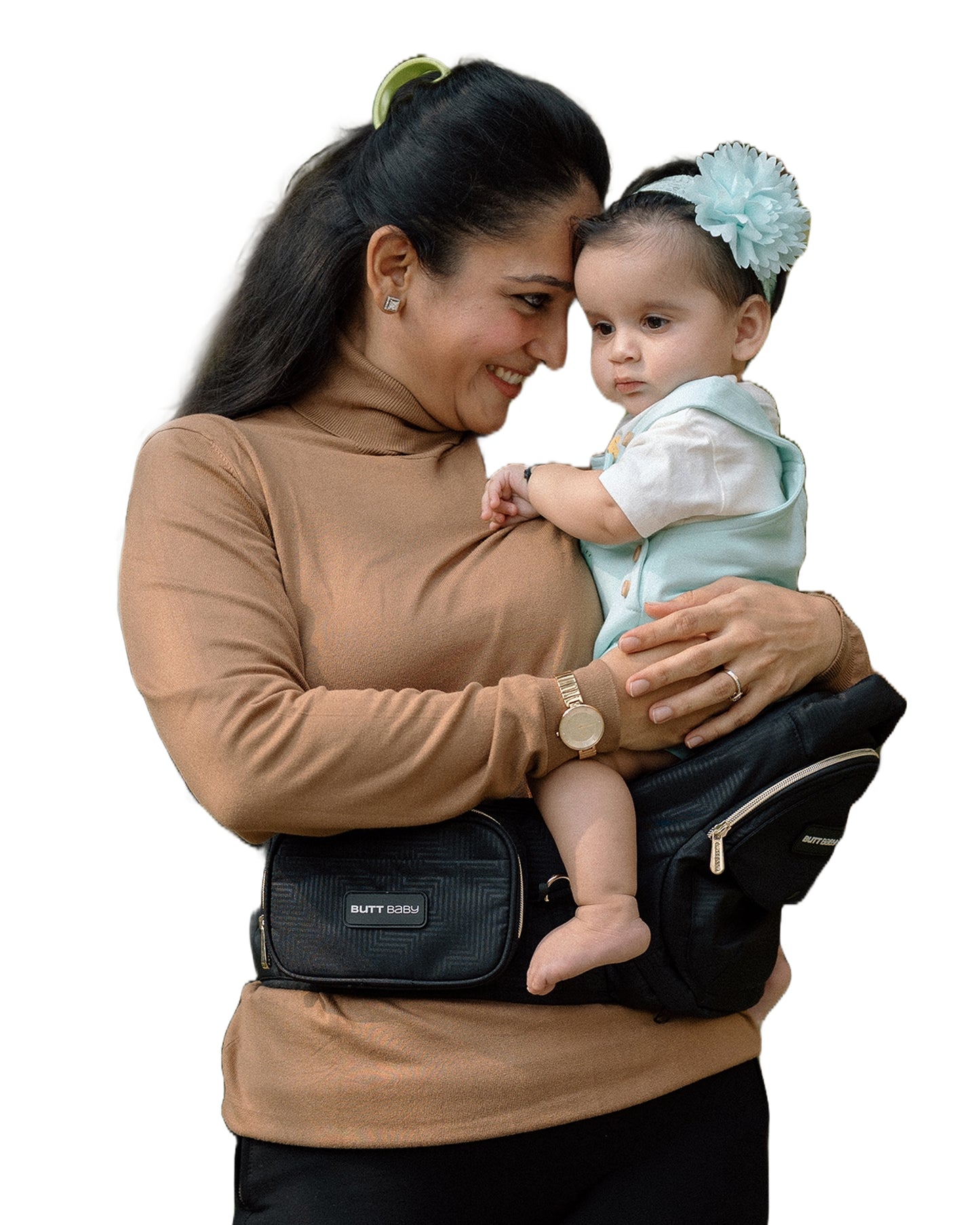 Black Gold Baby Carrier with Hip Seat