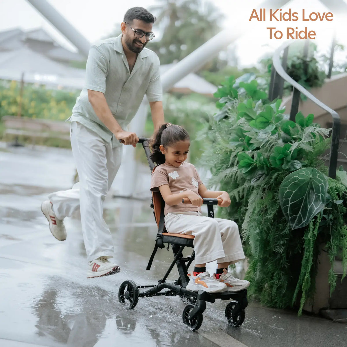 Big & Small Kids Travel Stroller to Scooter | Burnt Orange | Butt Baby Get Going®