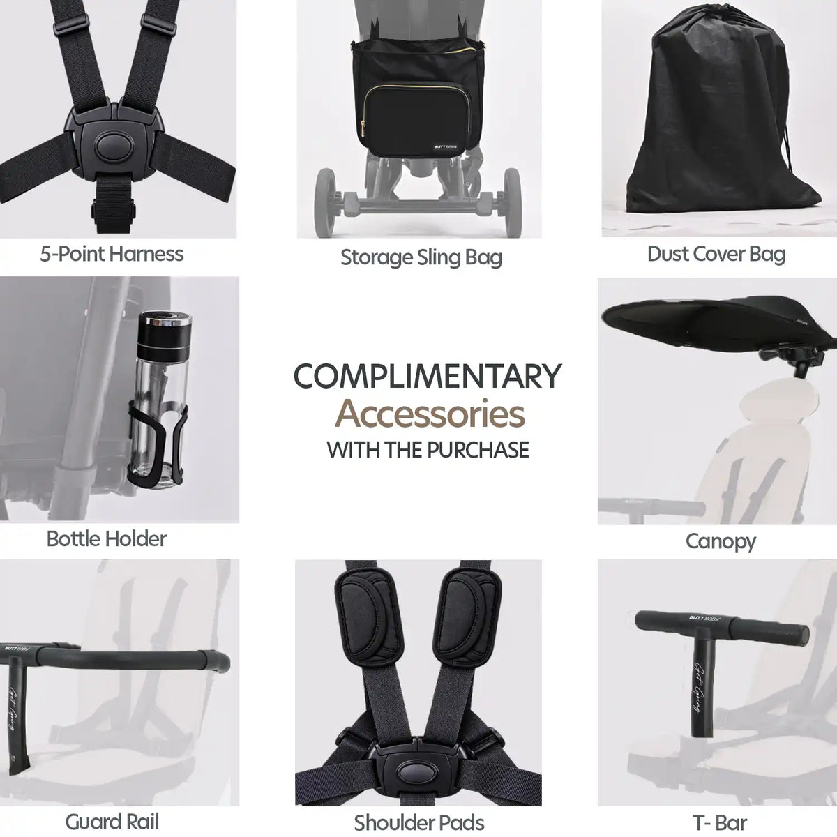 Big & Small Kids Travel Stroller to Scooter | Ivory Creme | Butt Baby Get Going®
