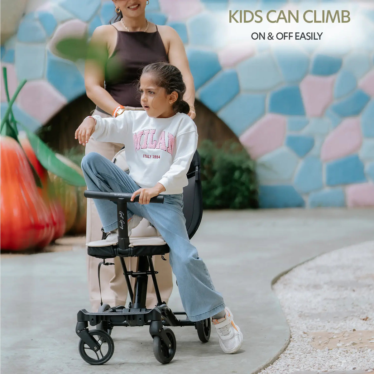 Big & Small Kids Travel Stroller to Scooter | Forest Green | Butt Baby Get Going®