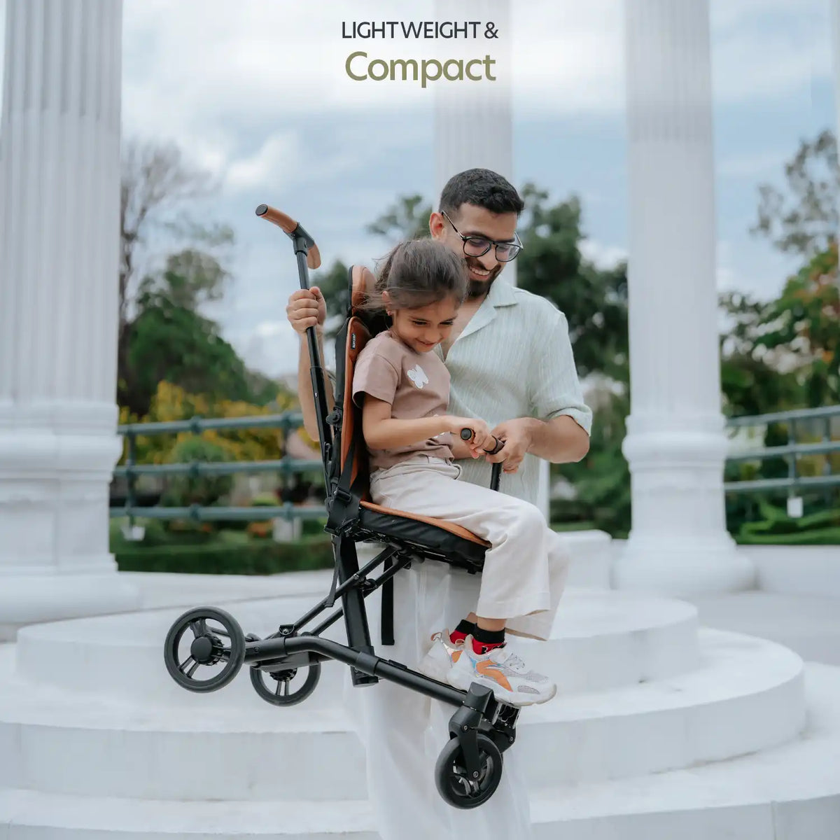 Big & Small Kids Travel Stroller to Scooter | Forest Green | Butt Baby Get Going®