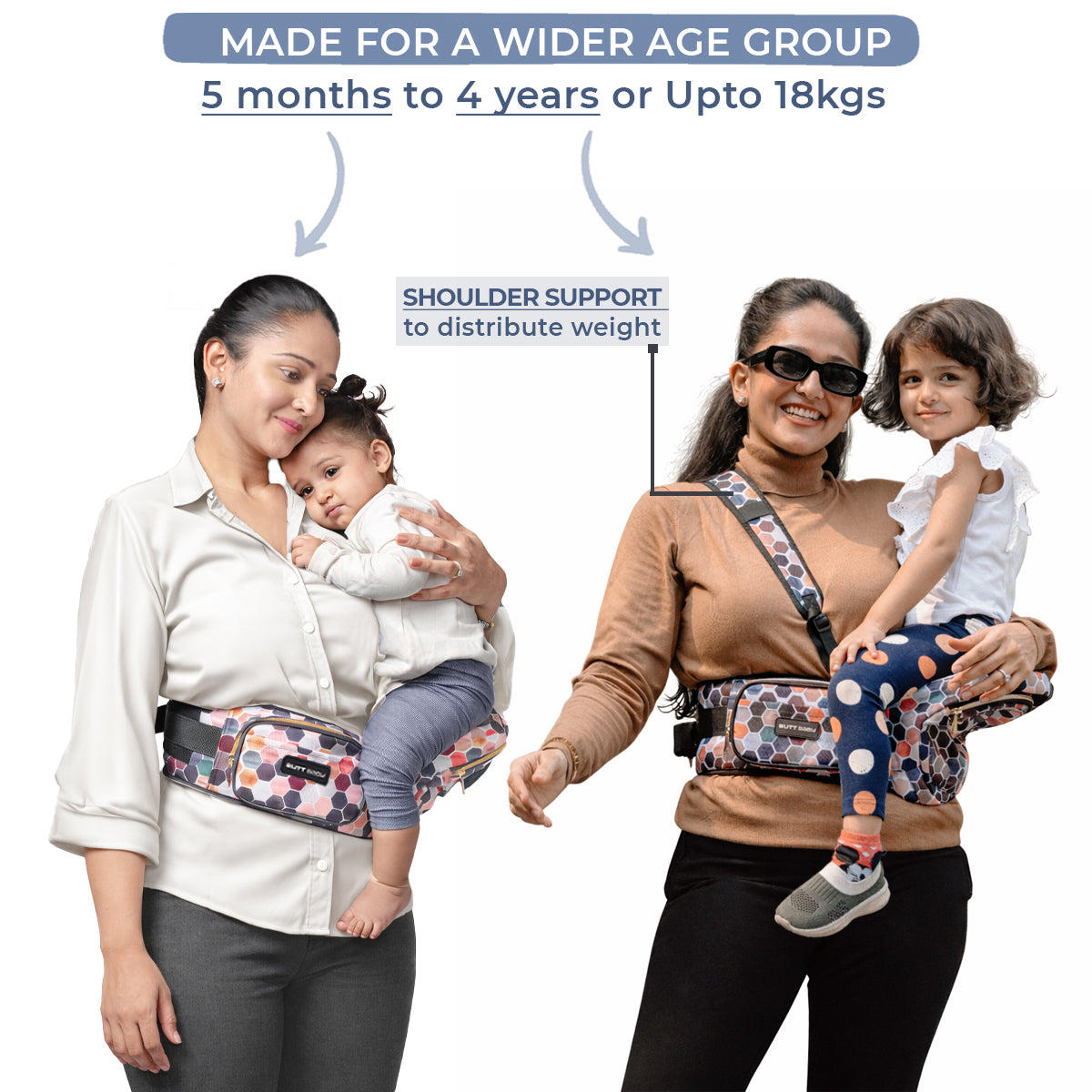 Honeycomb Baby Carrier with Hip Seat