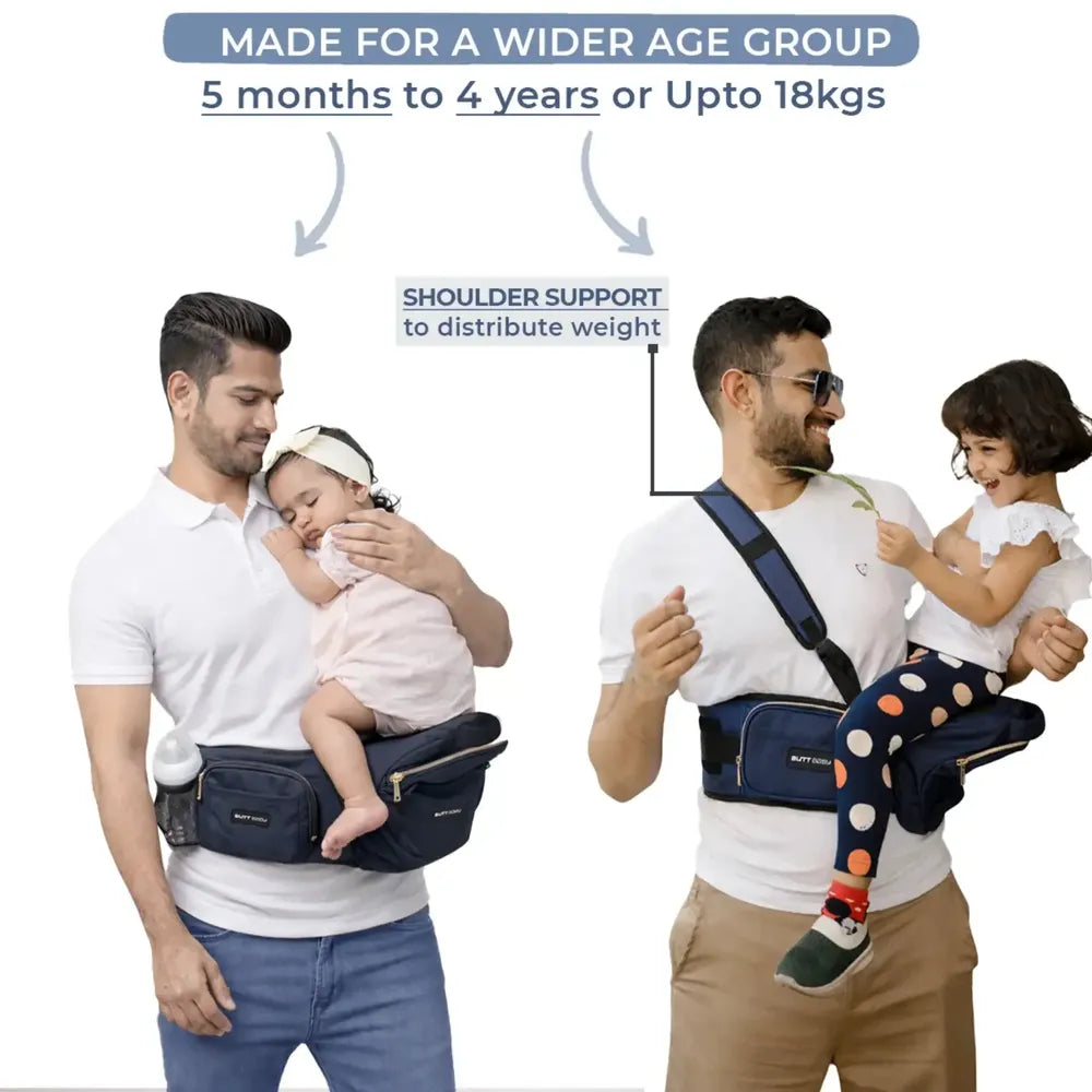 Navy Baby Carriers with Hip Seat