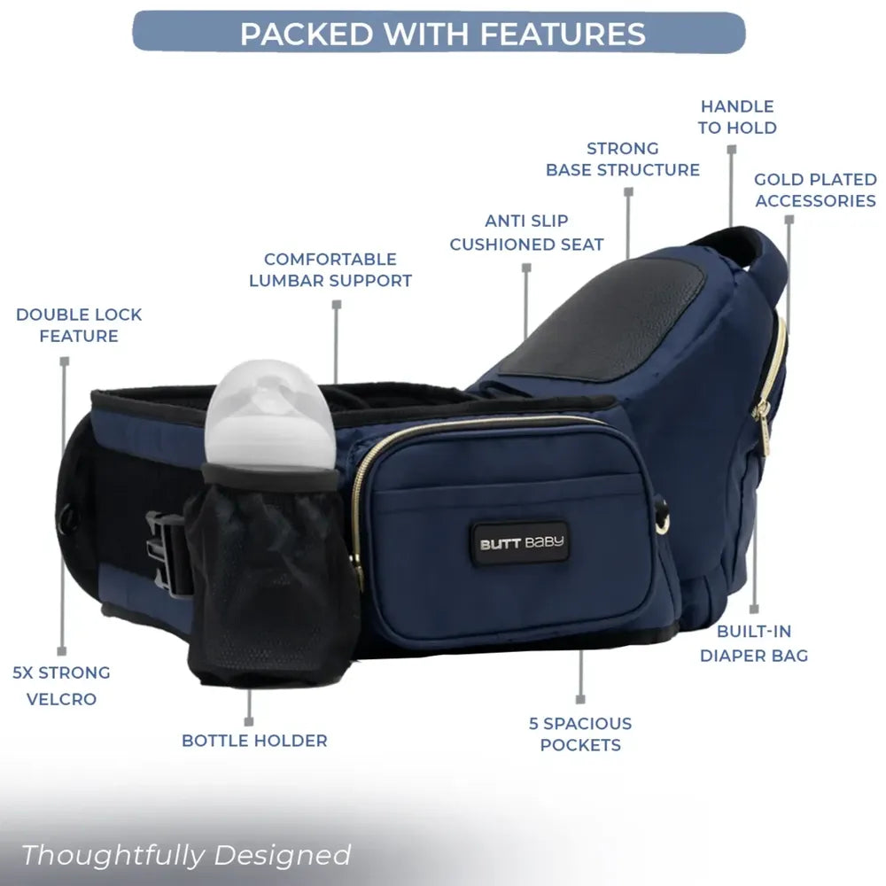 Navy Baby Carriers with Hip Seat