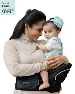Baby Carrier Best Baby Carry Bag for Easy and Comfortable Infant Support | Black Gold Baby Carrier with Hip Seat BUTTBABY