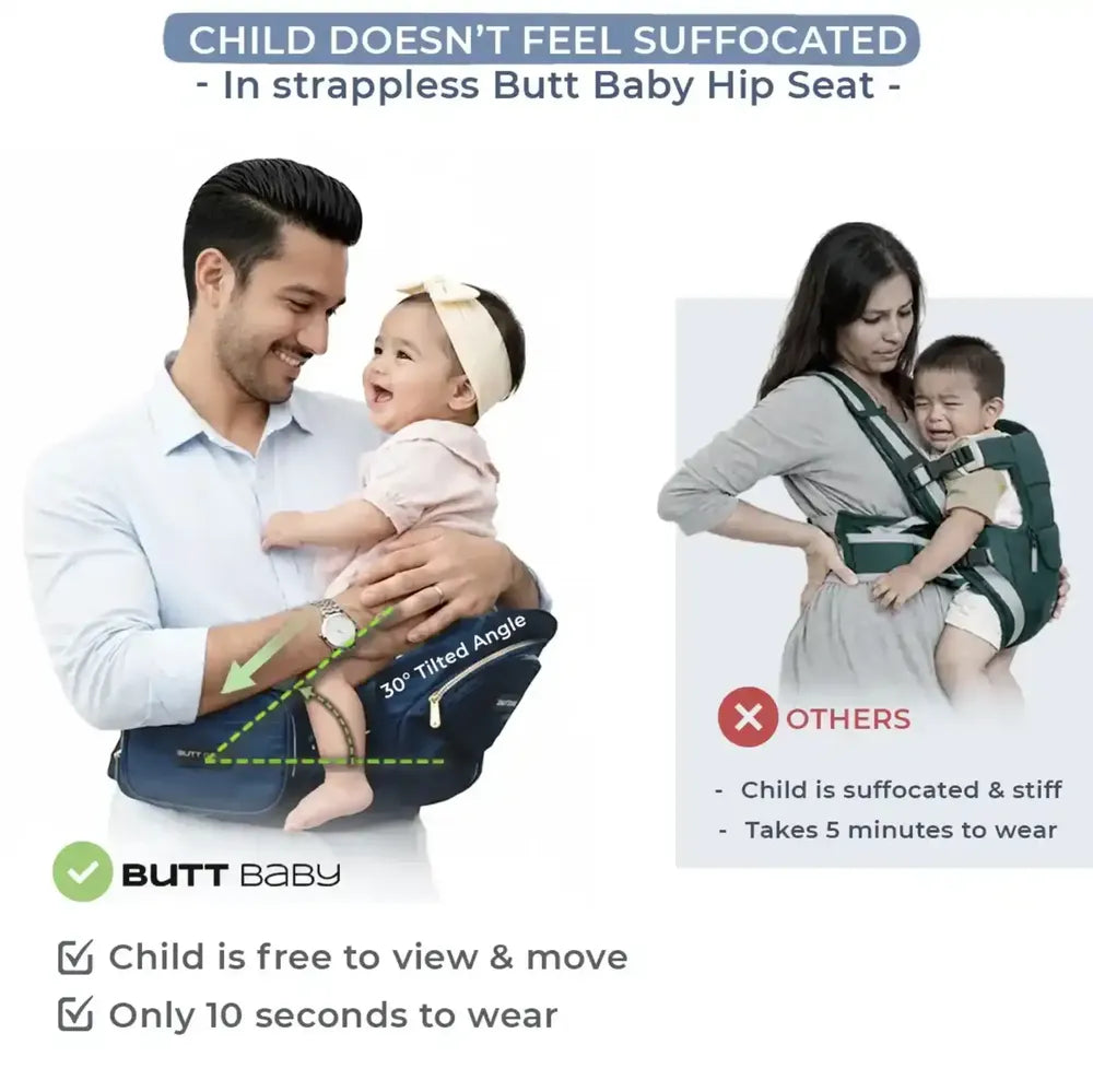 Navy Baby Carriers with Hip Seat