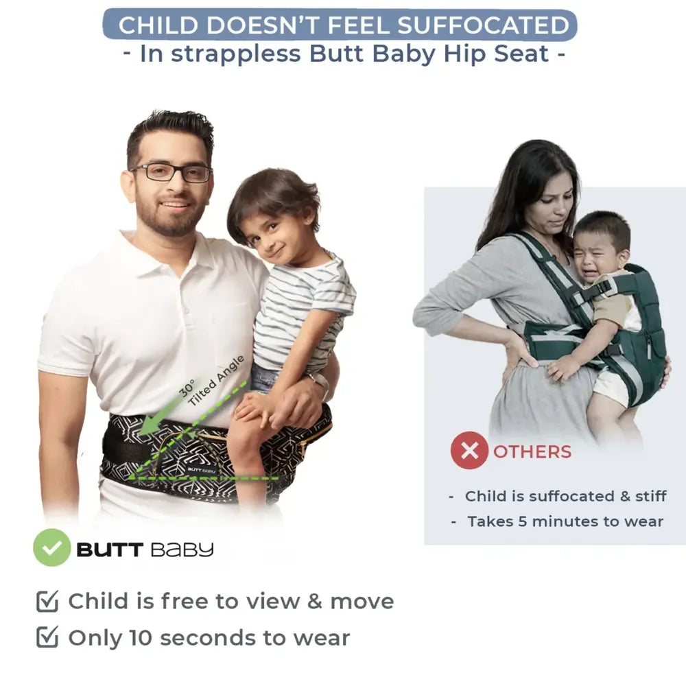 Tribal Route Baby Carrier with Hip Seat