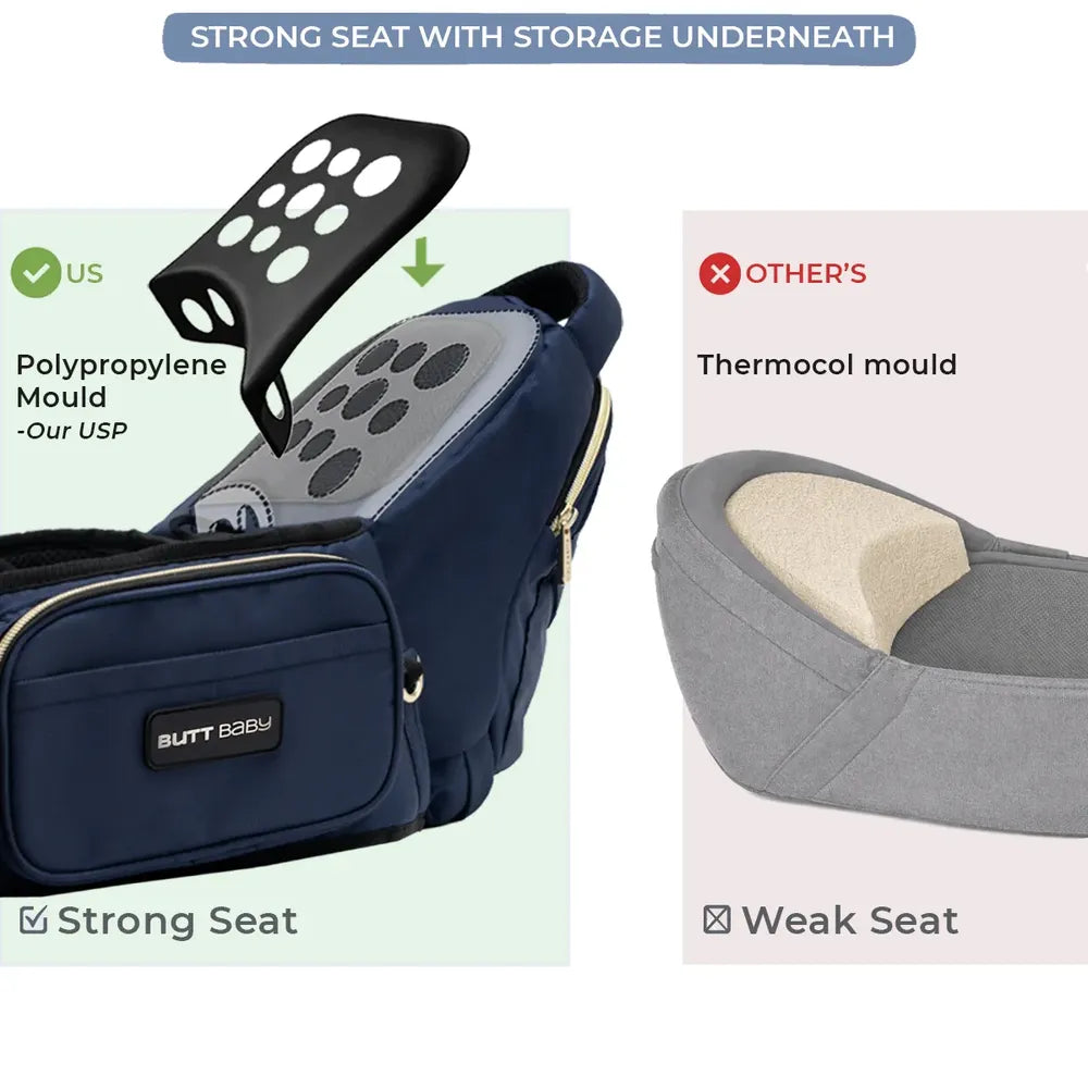 Navy Baby Carriers with Hip Seat