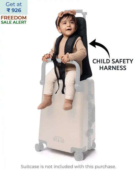 child safety harness for sit and go suitcase to secure kids safely while riding on suitcase during travel butt baby