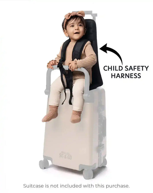 child safety harness for sit and go suitcase to secure kids safely while riding on suitcase during travel butt baby