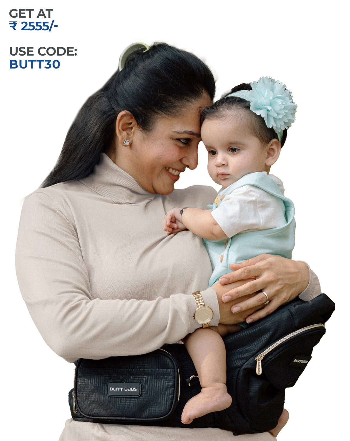 Black Gold Baby Carrier with Hip Seat