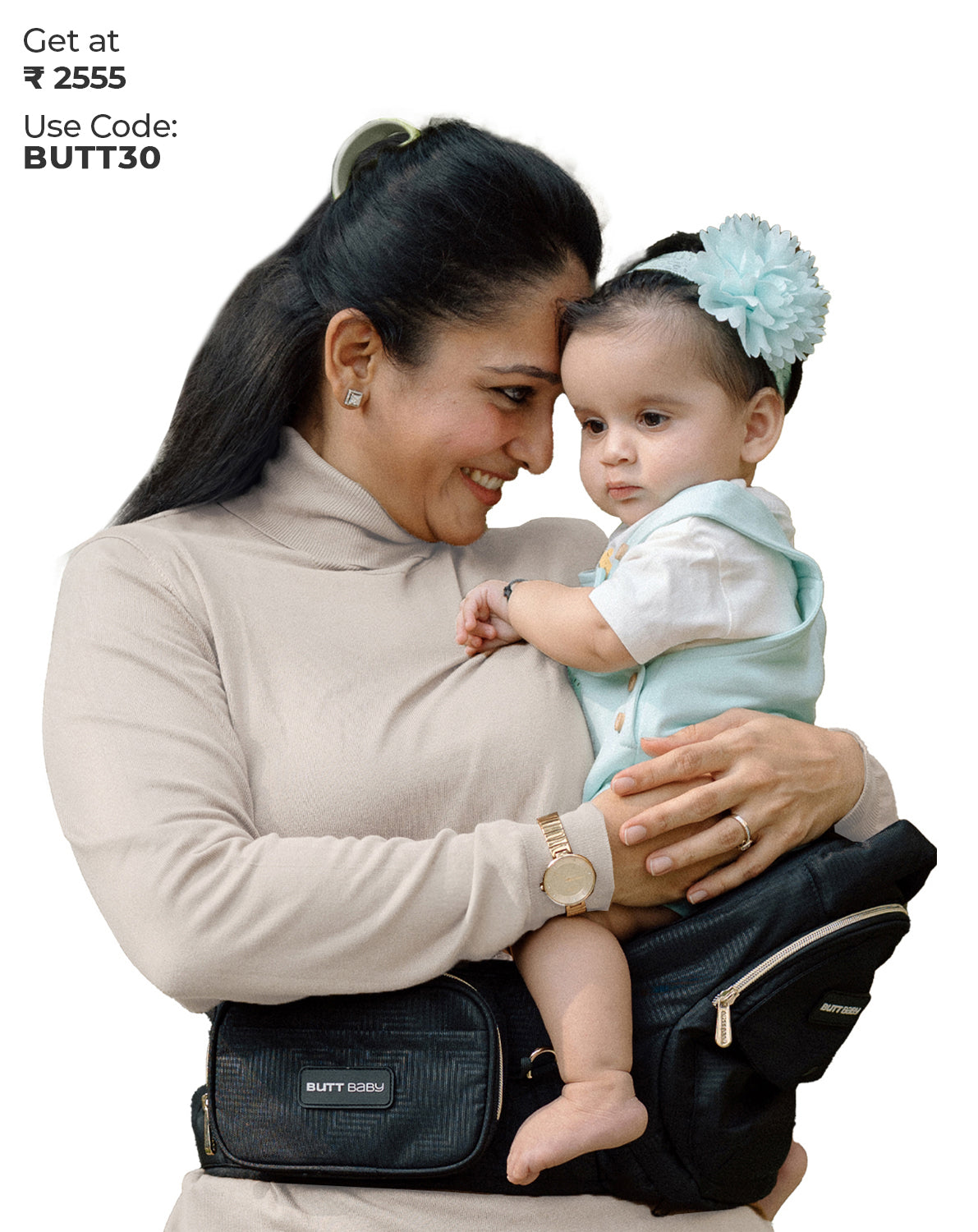 Black Gold Baby Carrier with Hip Seat
