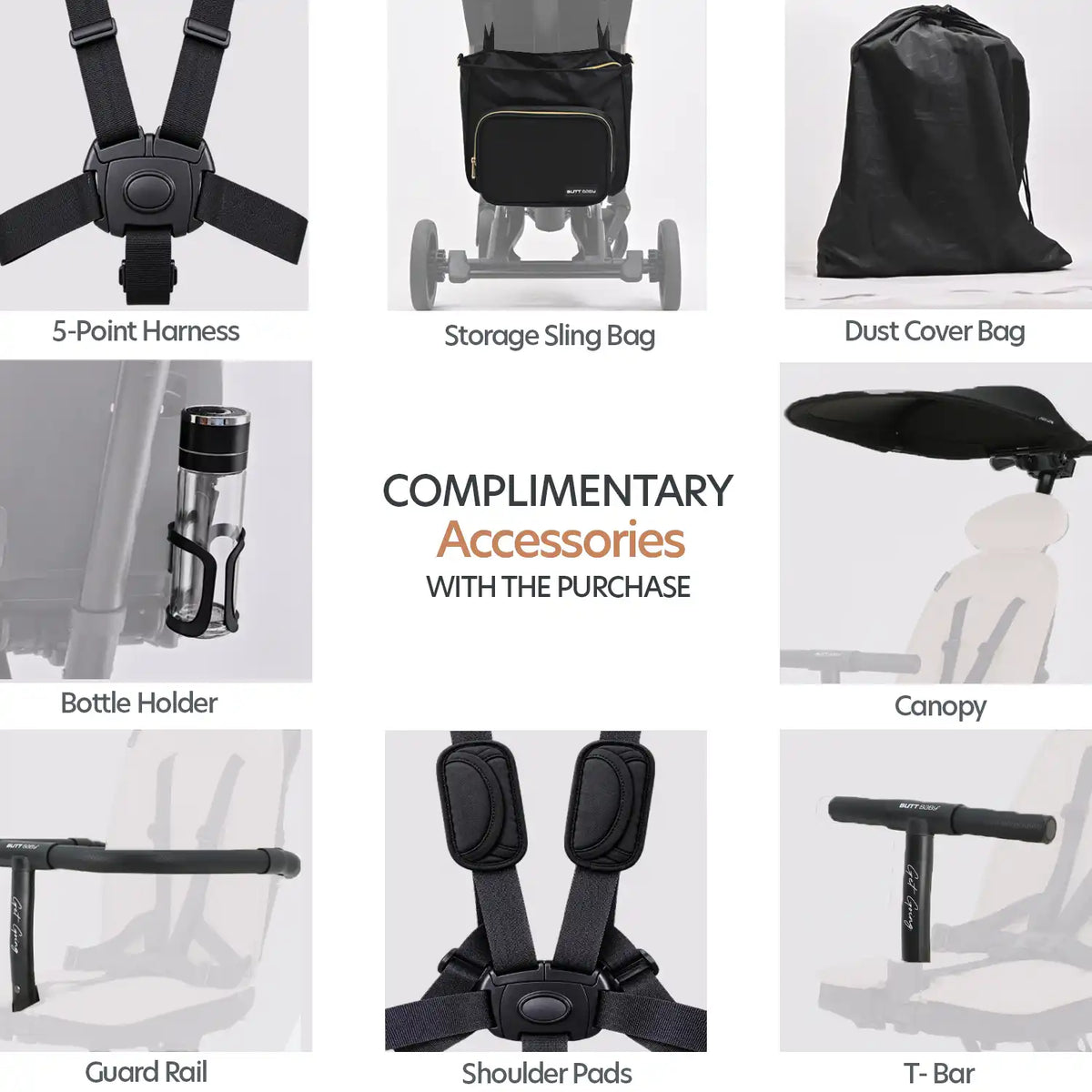 Big & Small Kids Travel Stroller to Scooter | Burnt Orange | Butt Baby Get Going®