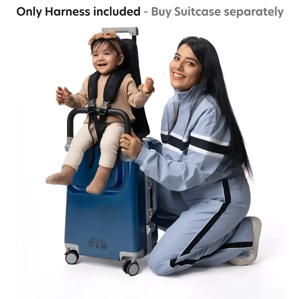 child safety harness for sit and go suitcase to secure kids safely while riding on suitcase during travel ensure double security of your chield