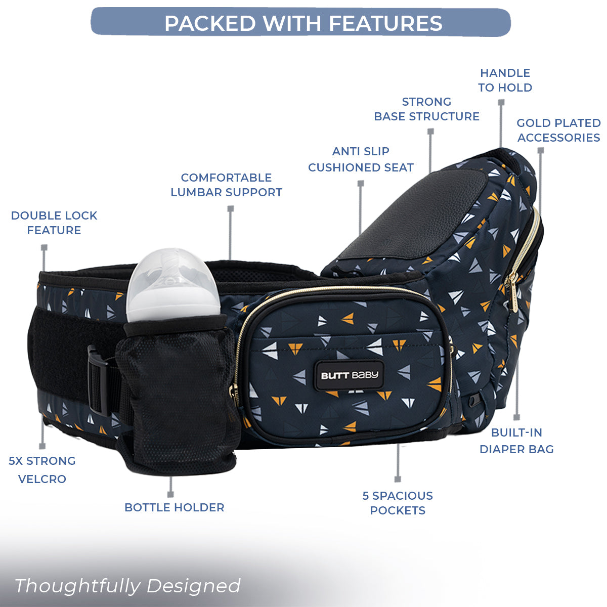 Airplanes Baby Carrier with Hip Seat
