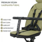 Butt Baby Get Going big kids travel stroller to scooter in forest green premium vegan leatherette fabric, it is cruelty free, easy clean, super soft, water resistant, padded seat.