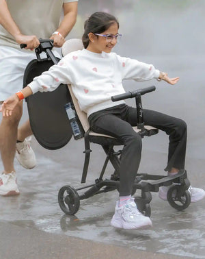 Big & Small Kids Travel Stroller to Scooter | Ivory Creme | Butt Baby Get Going®