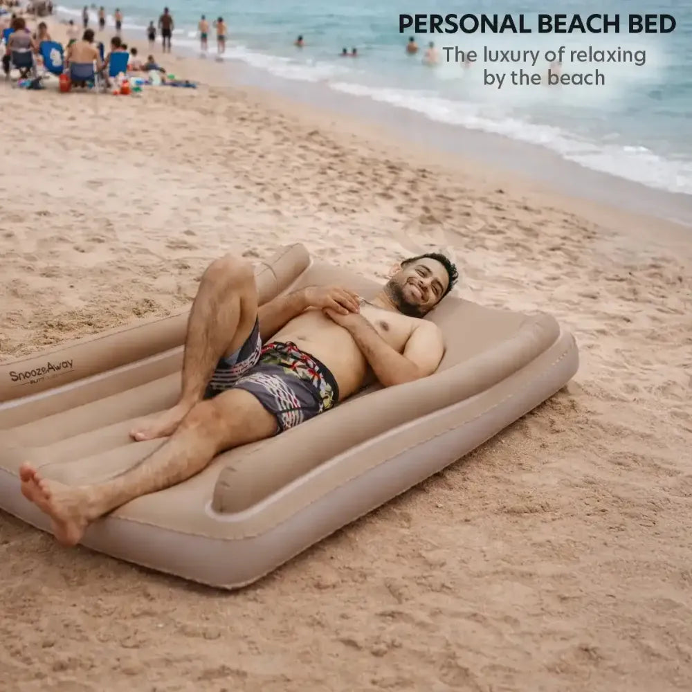 Inflatable Bed Air Mattress Air Bed for Comfortable and Portable Use | Desert Beige Butt Baby