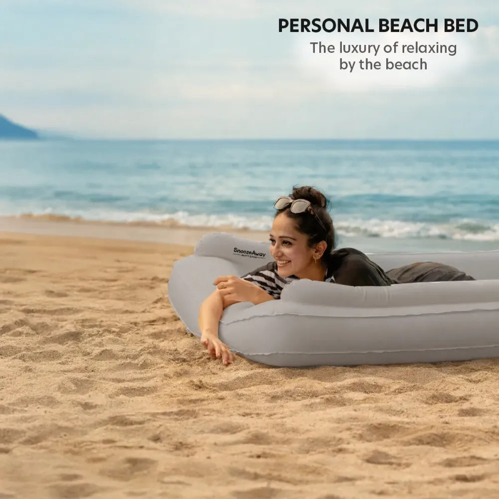 inflatable air bed mattress for comfortable and easy travel relax at beach