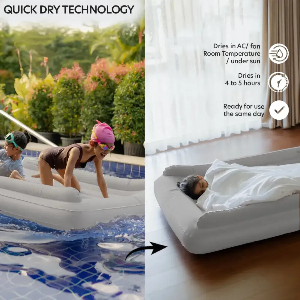 inflatable air bed mattress for comfortable and easy travel kids fun at swimming pool on inflatable air bed