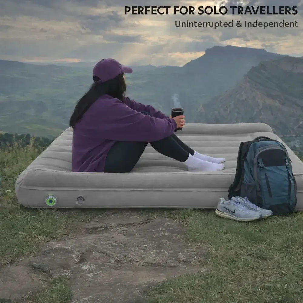 inflatable air bed mattress for comfortable and easy travel at mountain hiking 