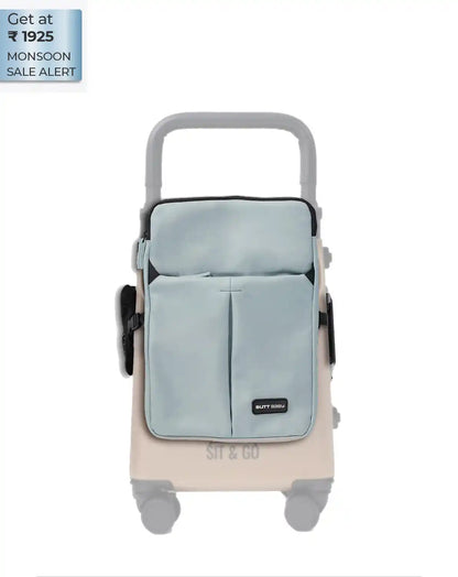 convertible travel jacket bag backpack with suitcase attachment for carrying electronics documents and travel essentials colour blue butt baby