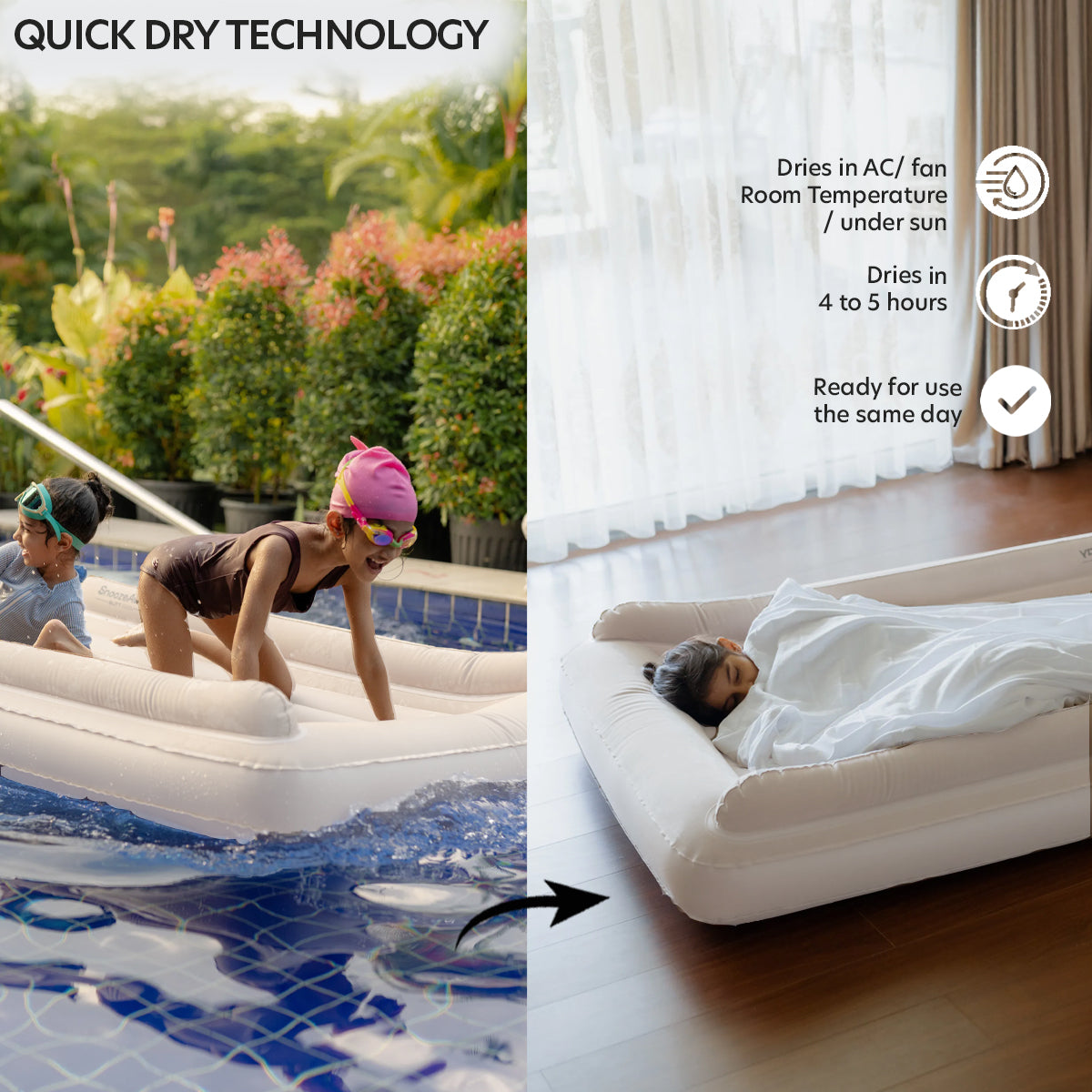 Warm Ivory Inflatable Bed