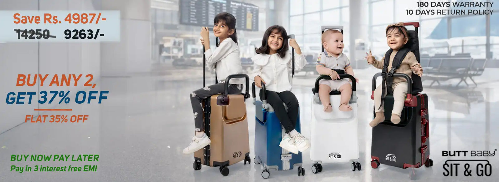 baby carrier trolley suitcase with smooth ride and secure design for airport use butt baby sit and go