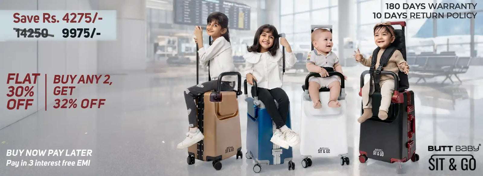 baby carrier trolley suitcase with smooth ride and secure design for airport use butt baby sit and go