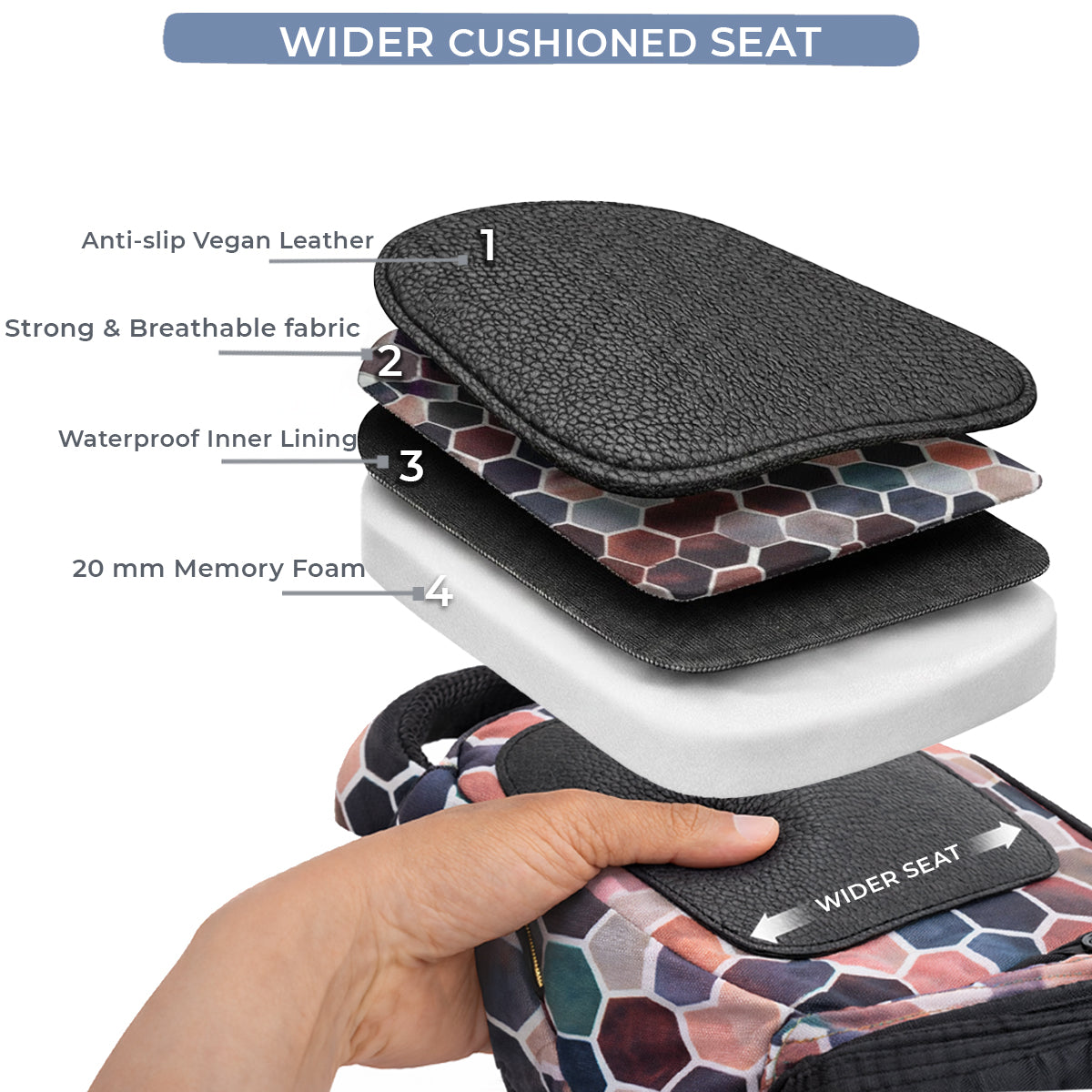 Honeycomb Baby Carrier with Hip Seat