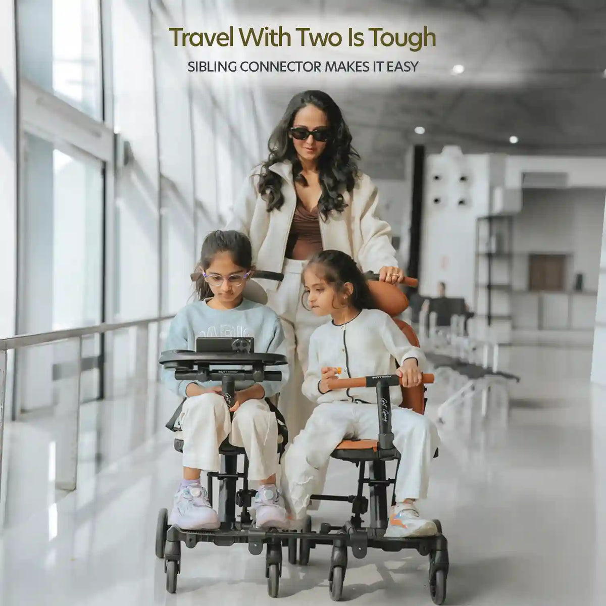 sibling connector for get going stroller accessories for joining two get going stroller one push and two move for siblings, twins and friends sibling connector makes it easy