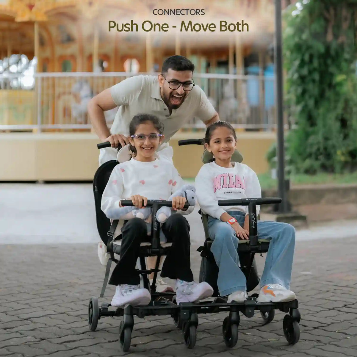 sibling connector for get going stroller accessories for joining two get going stroller one push and two move for siblings, twins and friends