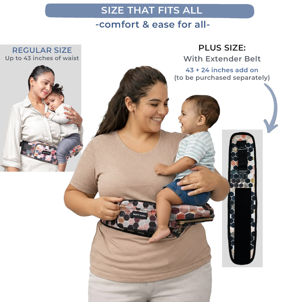 Honeycomb Baby Carrier with Hip Seat