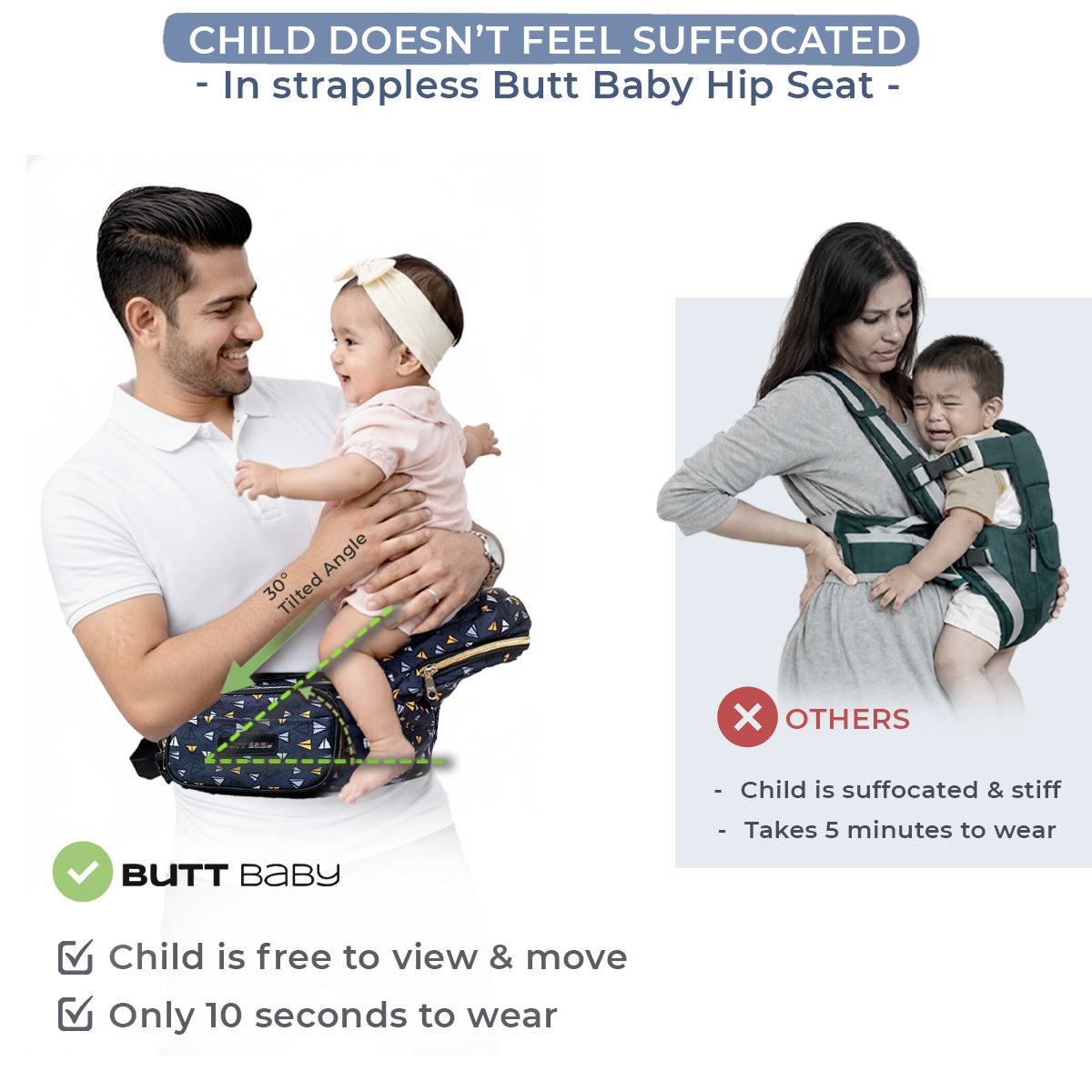 Airplanes Baby Carrier with Hip Seat