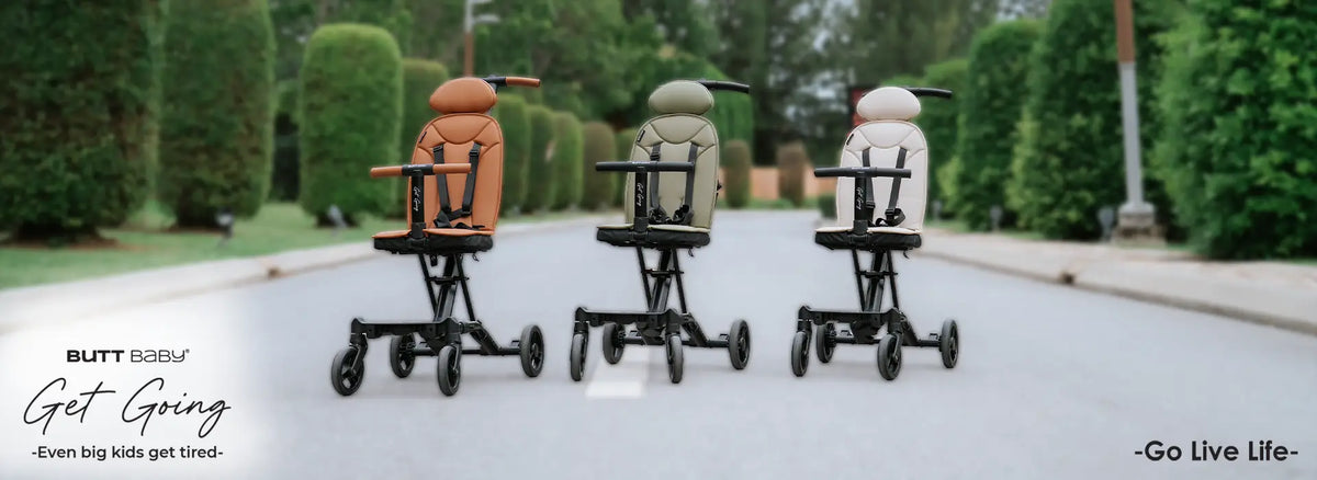 get going stroller to scooter 3 different colour variant Burnt Orange, Forest Green, Ivory Creme