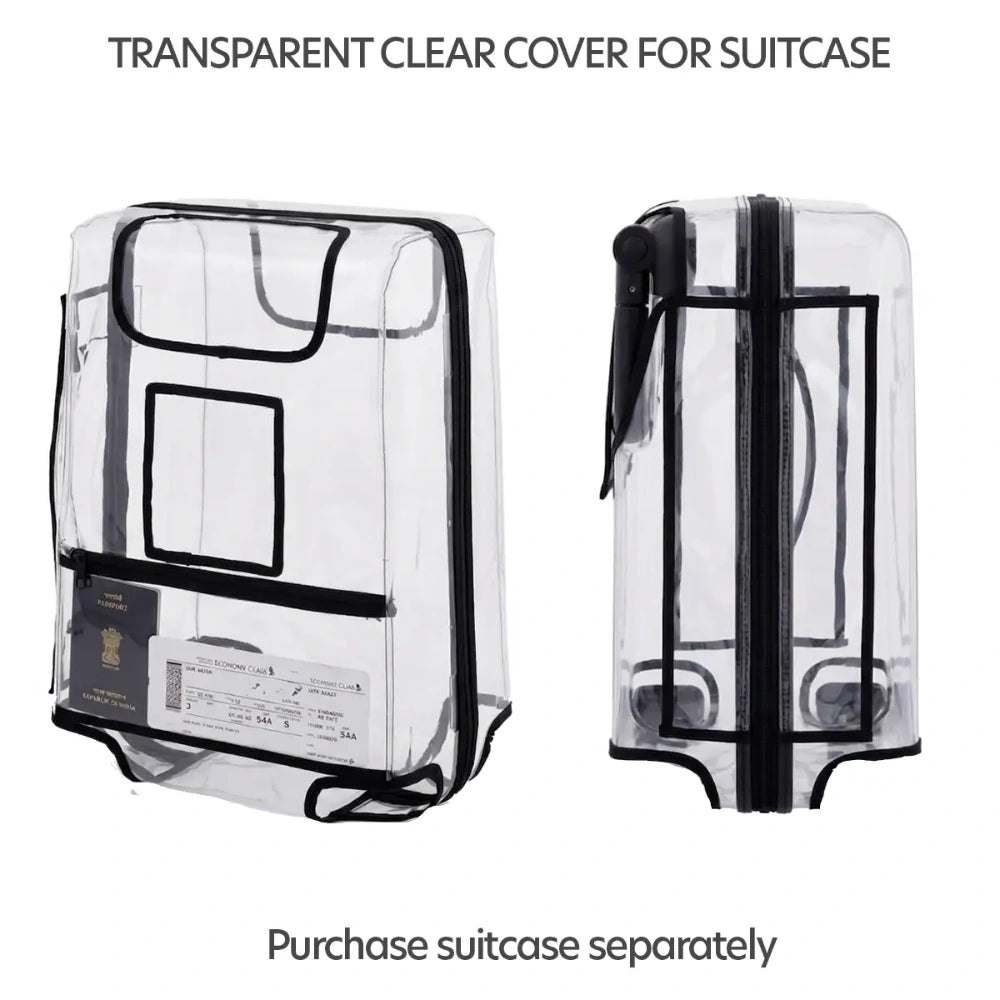 suitcase cover for scratch water and dust protection with pocket for passport and boarding pass storage