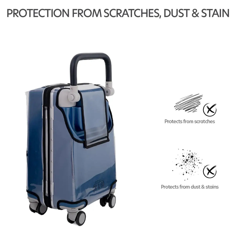suitcase cover for scratch water and dust protection with pocket for passport and boarding pass storage protect your favourite suitcase 