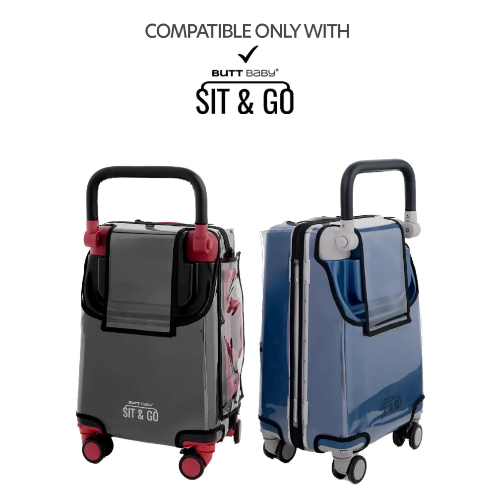 suitcase cover for scratch water and dust protection with pocket for passport and boarding pass storage  compatible only with sit & go suitcase carrier