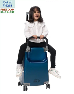 Kids Ride On Suitcase | Midnight Blue | Butt Baby Sit & Go®