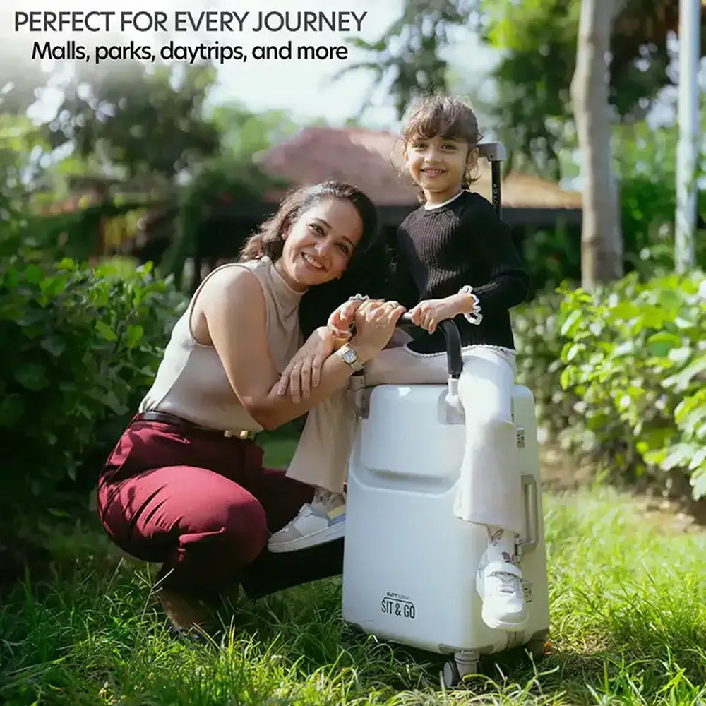 smart parents and kids ride on suitcase cabin trolley baby carrier for smooth and comfortable travel use perfect for your every journey