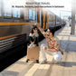smart parents and kids ride on suitcase cabin trolley baby carrier for smooth and comfortable travel use at railway station butt baby sit and go